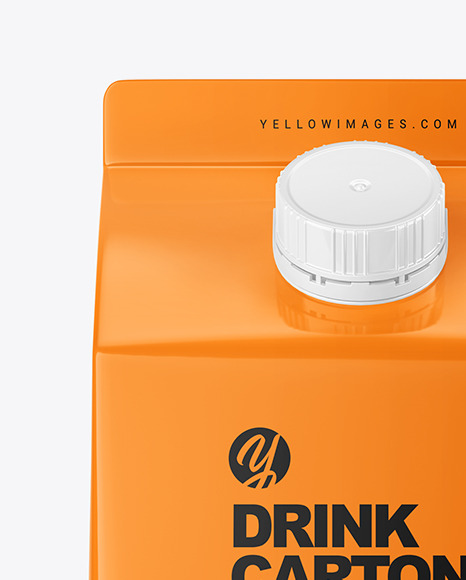 Glossy Carton Pack with Screw Cap Mockup