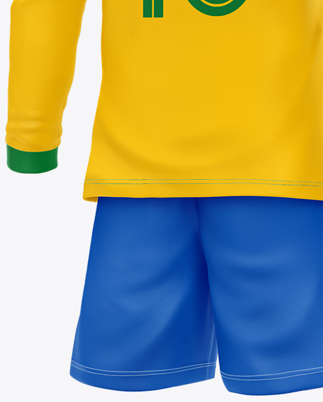 Football Kit Long Sleeve Mockup – Half Side View