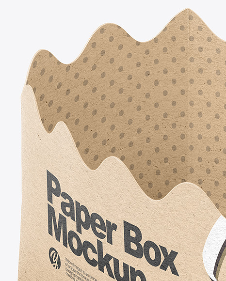 Empty Kraft Paper Basket Mockup