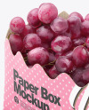 Matte Paper Basket with Grapes Mockup