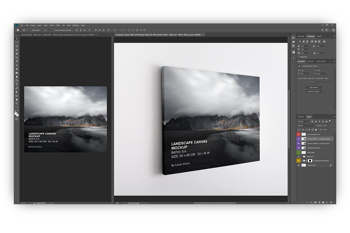 Landscape Canvas Ratio 5x4 Mockups Set Landscape Canvas Ratio 5x4 Mockups Set