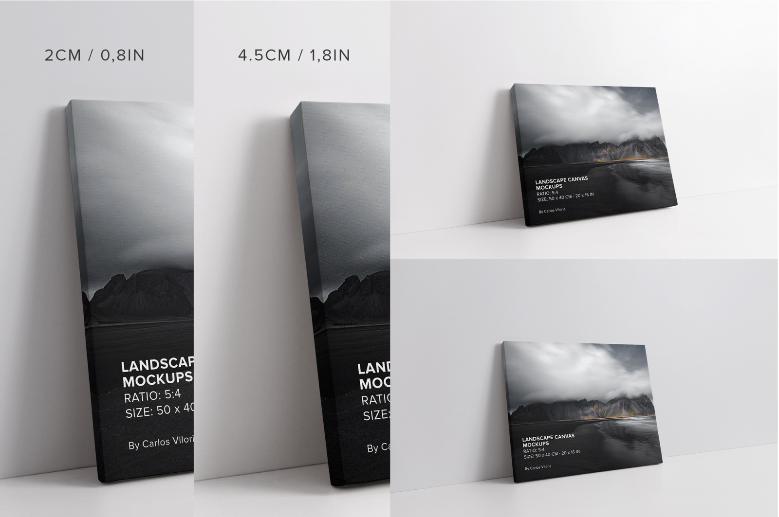 Landscape Canvas Ratio 5x4 Mockups Set Landscape Canvas Ratio 5x4 Mockups Set