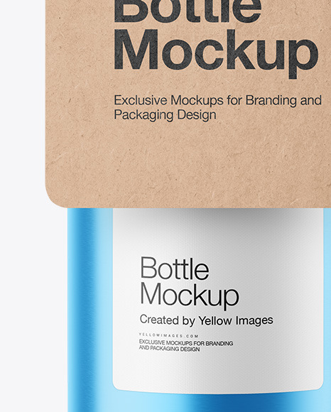 Metallic Bottle w/ Kraft Label Mockup