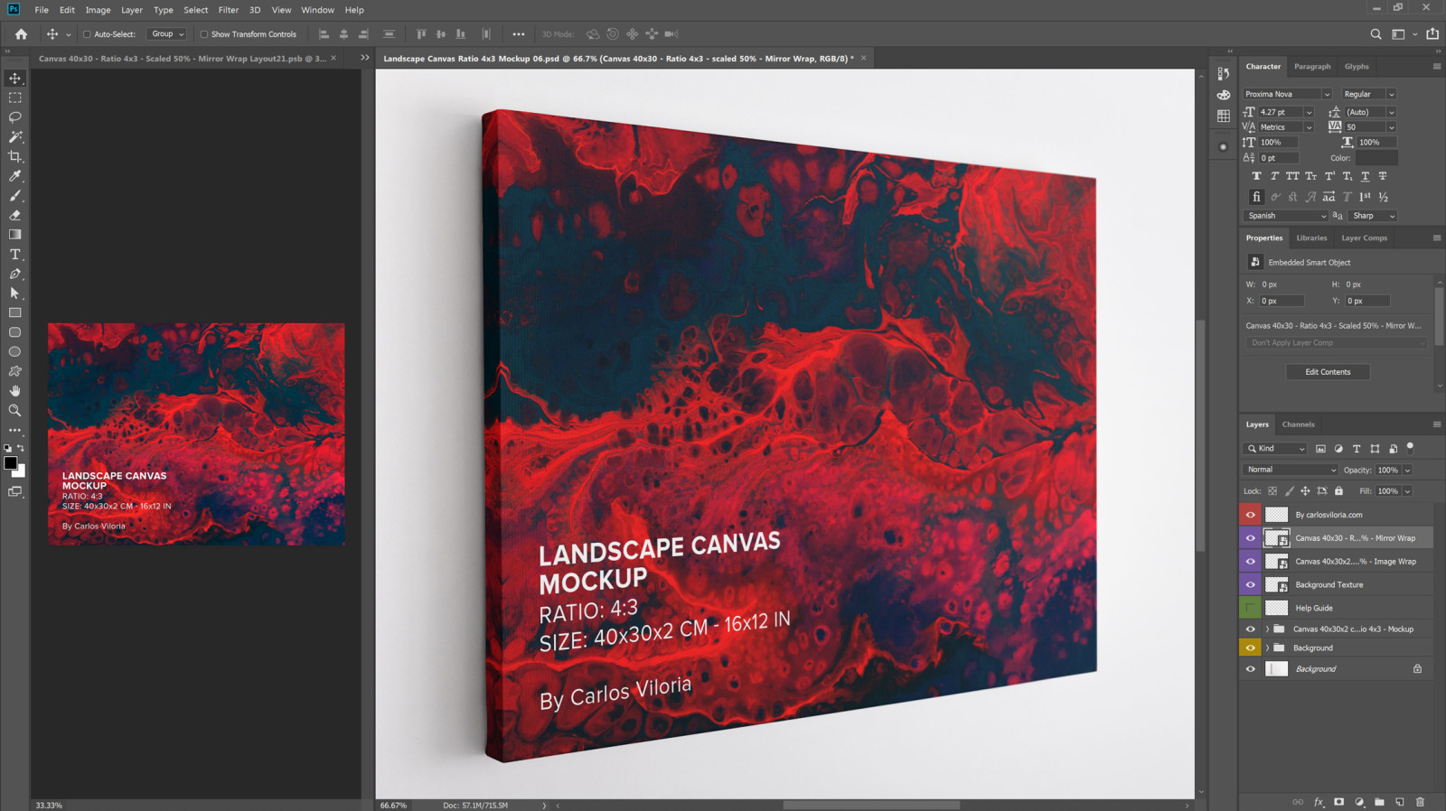 Landscape Canvas Ratio 4x3 Mockups Set Landscape Canvas Ratio 4x3 Mockups Set