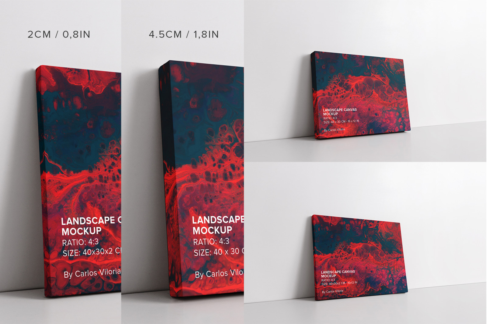 Landscape Canvas Ratio 4x3 Mockups Set Landscape Canvas Ratio 4x3 Mockups Set
