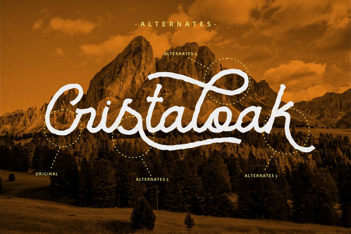 Cristaloak - Rough Script Font Cristaloak - Rough Script Font