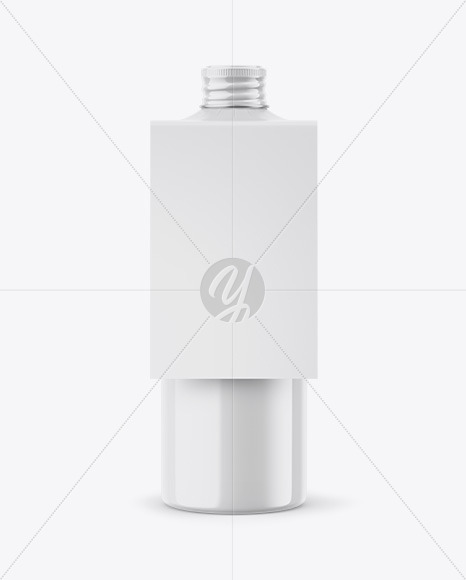 Glossy Bottle w/ Paper Label Mockup