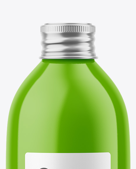 Glossy Bottle w/ Paper Label Mockup