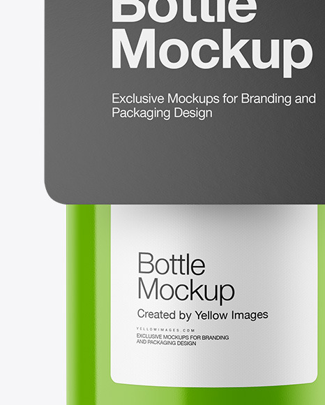 Glossy Bottle w/ Paper Label Mockup