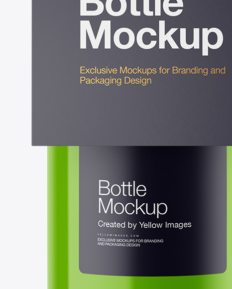 Glossy Bottle w/ Paper Label Mockup