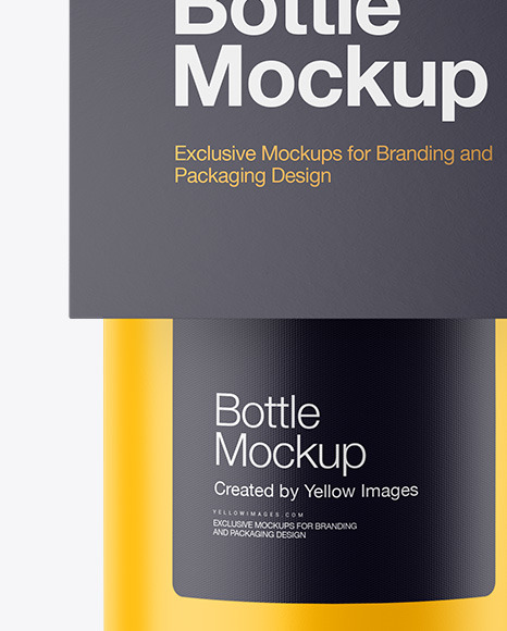 Matte Bottle w/ Paper Label Mockup