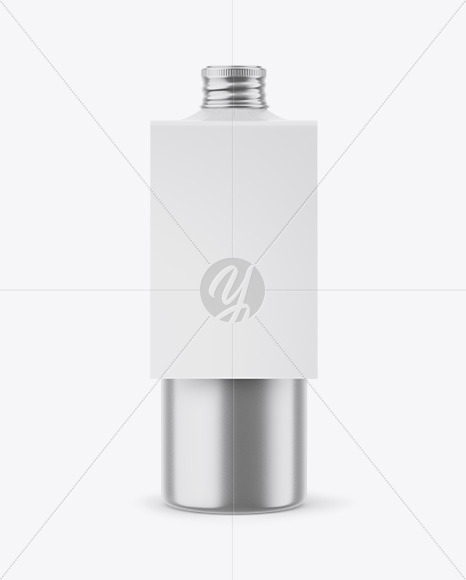 Metallic Bottle w/ Paper Label Mockup