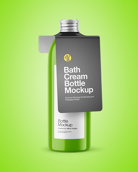 Glossy Bottle w/ Glossy Label Mockup