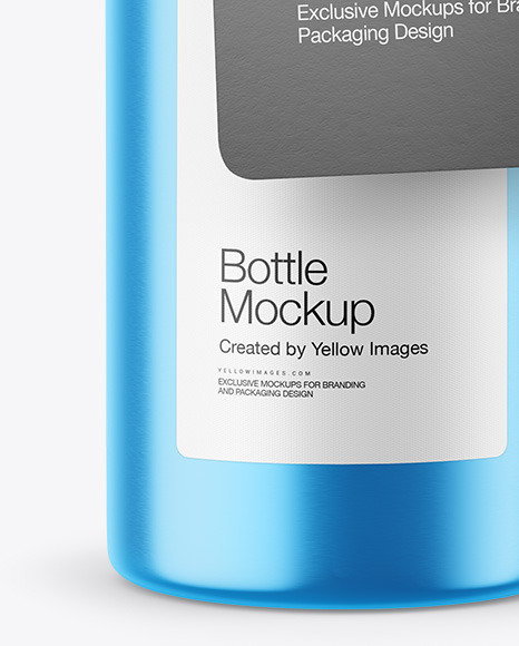 Metallic Bottle w/ Glossy Label Mockup