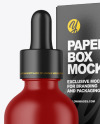 Matte Dropper Bottle w/ Paper Box Mockup Matte Dropper Bottle w/ Paper Box Mockup