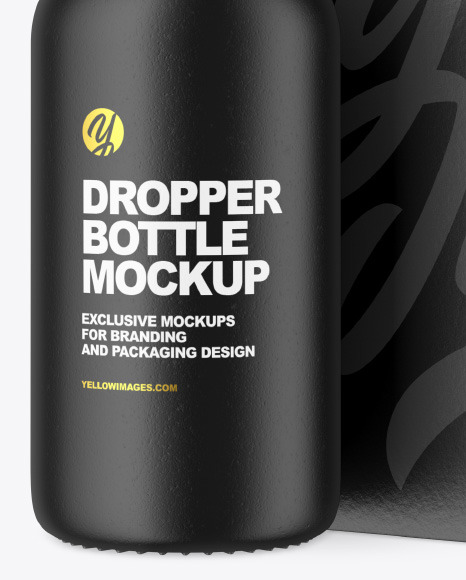 Ceramic Dropper Bottle w/ Paper Box Mockup Ceramic Dropper Bottle w/ Paper Box Mockup