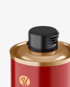 Olive Oil Tin Can w/ Glossy Finish Mockup