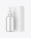 Clear Glass Dropper Bottle w/ Paper Box Mockup Clear Glass Dropper Bottle w/ Paper Box Mockup
