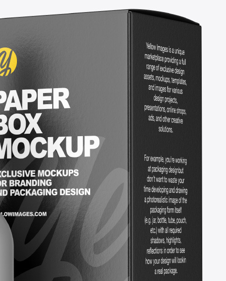 Clear Glass Dropper Bottle w/ Paper Box Mockup