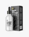Frosted Glass Dropper Bottle w/ Paper Box Mockup Frosted Glass Dropper Bottle w/ Paper Box Mockup