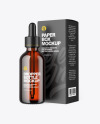 Amber Glass Dropper Bottle w/ Paper Box Mockup Amber Glass Dropper Bottle w/ Paper Box Mockup