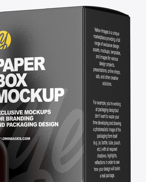 Amber Glass Dropper Bottle w/ Paper Box Mockup Amber Glass Dropper Bottle w/ Paper Box Mockup