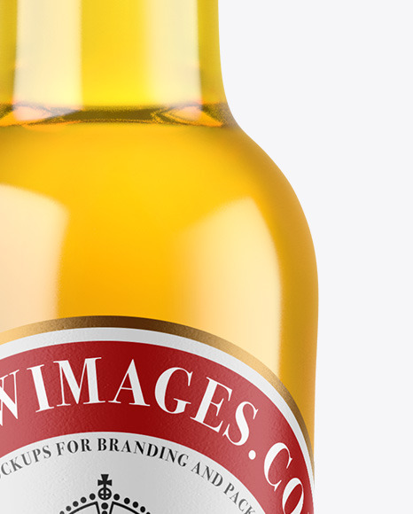 Clear Glass Lager Beer Bottle Mockup