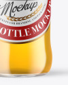 Clear Glass Lager Beer Bottle Mockup