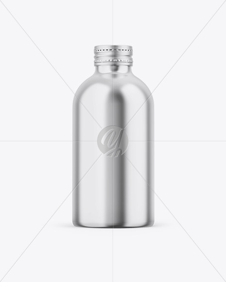 Glossy Metallic Bottle Mockup