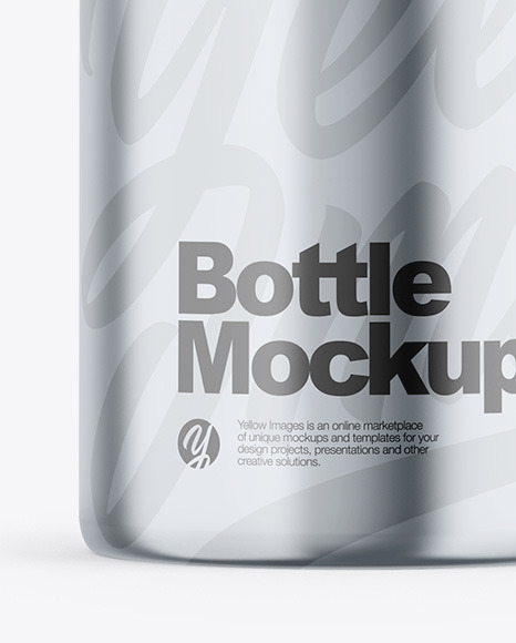 Glossy Metallic Bottle Mockup