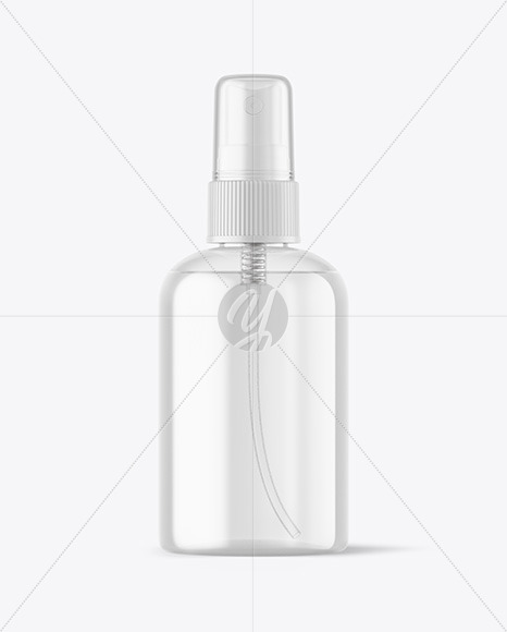 Clear Cosmetic Bottle with Pump Mockup