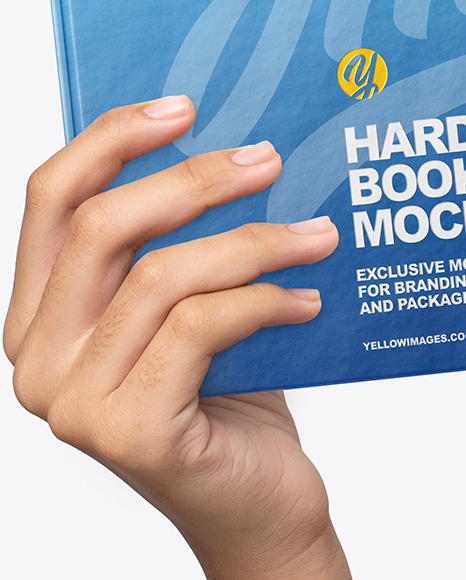 Hardcover Book in a Hand Mockup