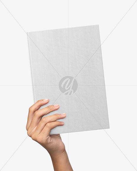 Fabric Hardcover Book in a Hand Mockup