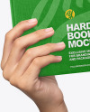 Fabric Hardcover Book in a Hand Mockup