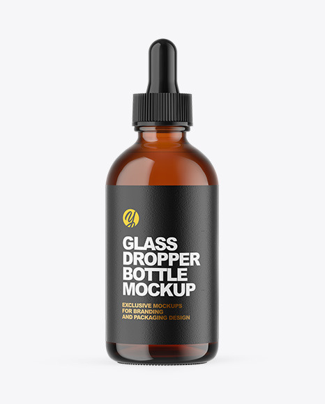 Amber Glass Dropper Bottle Mockup