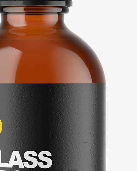 Amber Glass Dropper Bottle Mockup