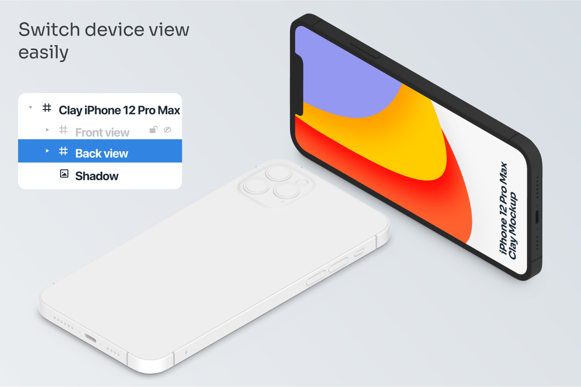 Clay iPhone 12 Pro Max Mockups