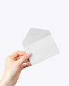 Opened Envelope In Hand Mockup