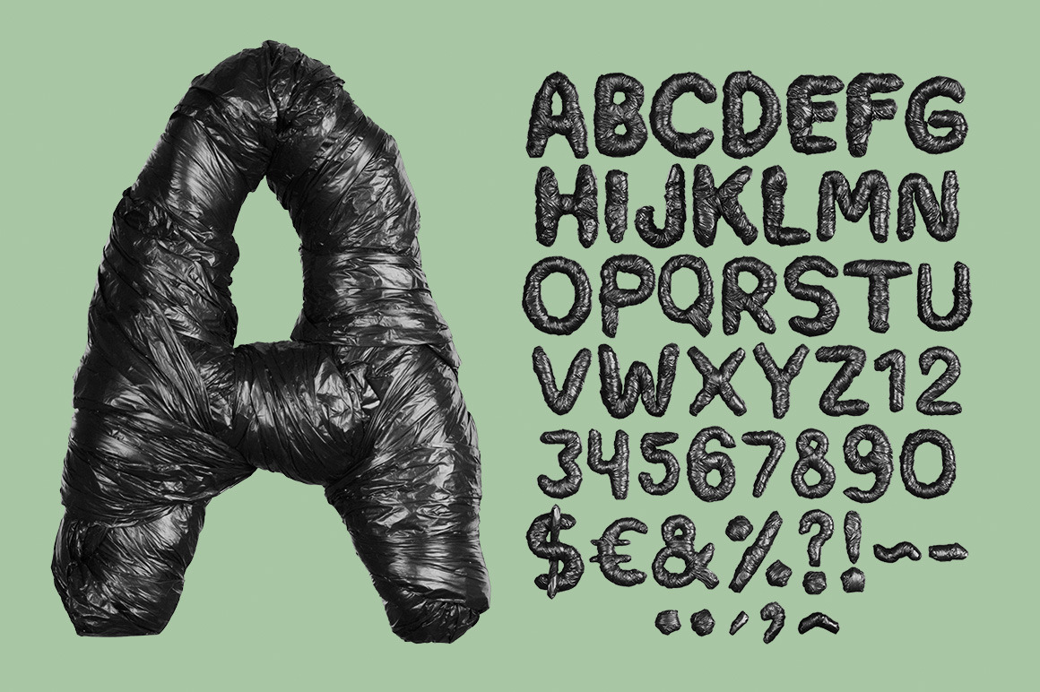 Black Garbage Bag Font