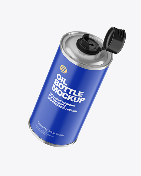 Olive Oil Tin Can w/ Matte Finish Mockup