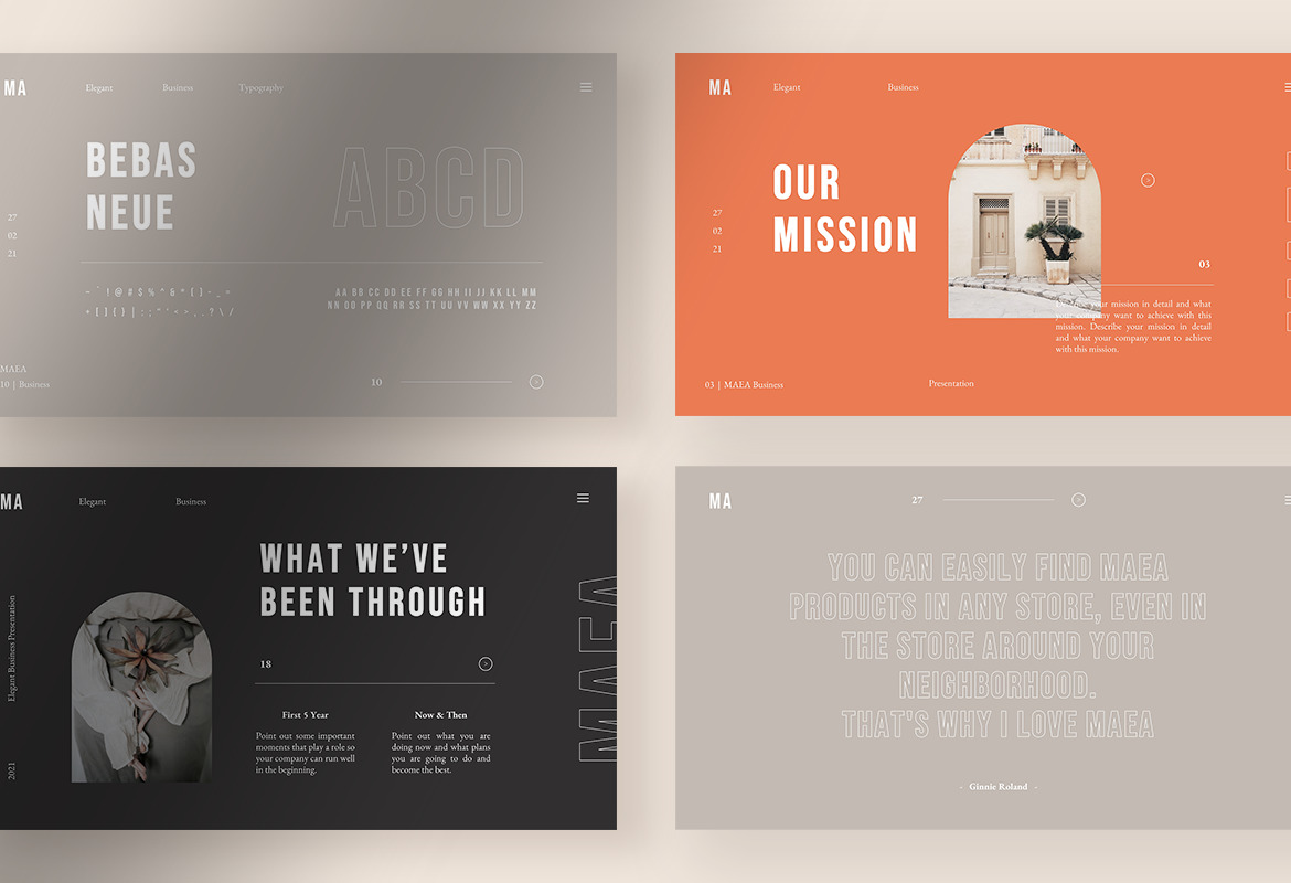 Maea - Elegant Brand Identity PPT Maea - Elegant Brand Identity PPT