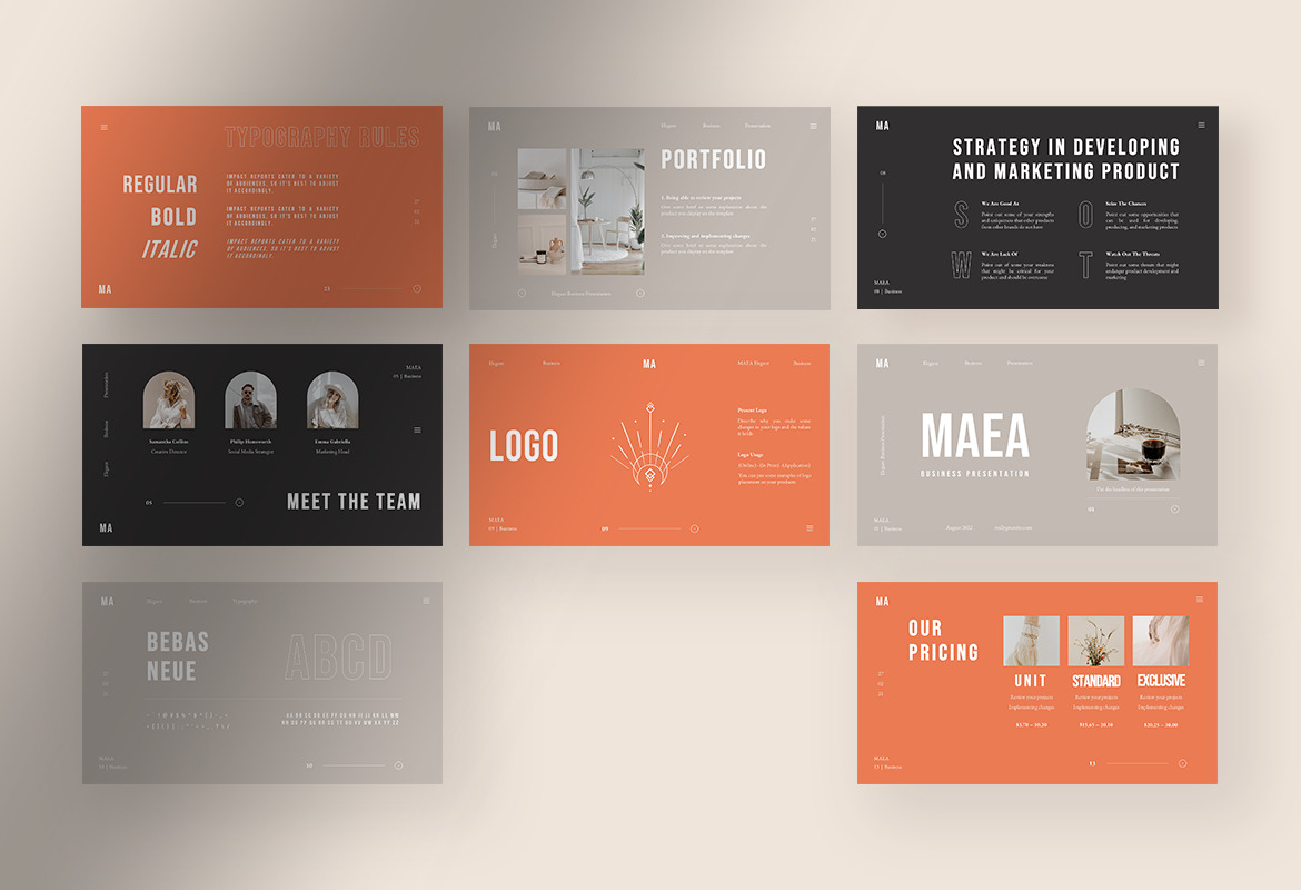 Maea - Elegant Brand Identity PPT Maea - Elegant Brand Identity PPT