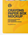 Paper Box w/ Crayons Mockup