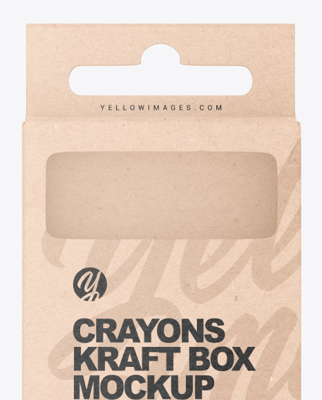 Kraft Box w/ Crayons Mockup