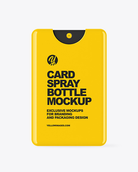 Glossy Card Spray Bottle Mockup