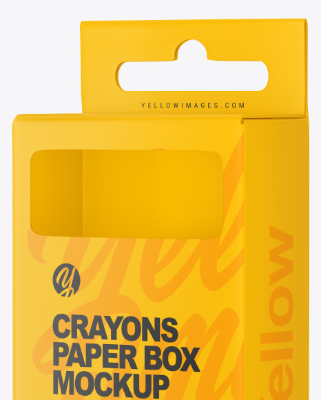 Paper Box w/ Crayons Mockup