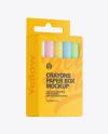 Paper Box w/ Crayons Mockup