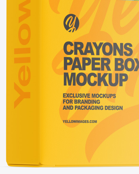 Paper Box w/ Crayons Mockup