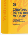 Paper Box w/ Crayons Mockup