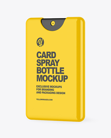 Glossy Card Spray Bottle Mockup Glossy Card Spray Bottle Mockup